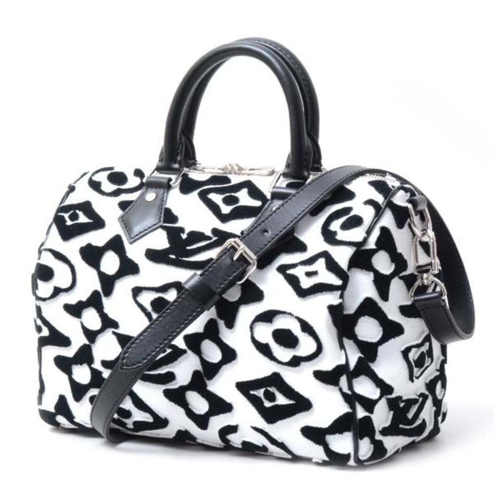Mini Collaboration Playful Gem Speedy Bandouliere Tufted White Black